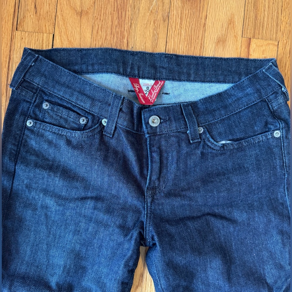 Lucky Brand Y2K Dark Indigo Zoe Jean Low Rise Flare Jeans Size 8/ W 29 Long - Picture 3 of 6